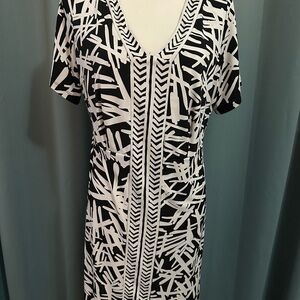 Lane Bryant Plus Size 14/16 Black & White Abstract Sheath Dress